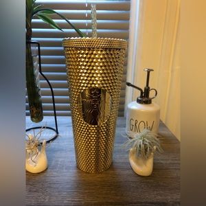 Limited Edition Starbucks Christmas 2022 Gold Bling Tumbler